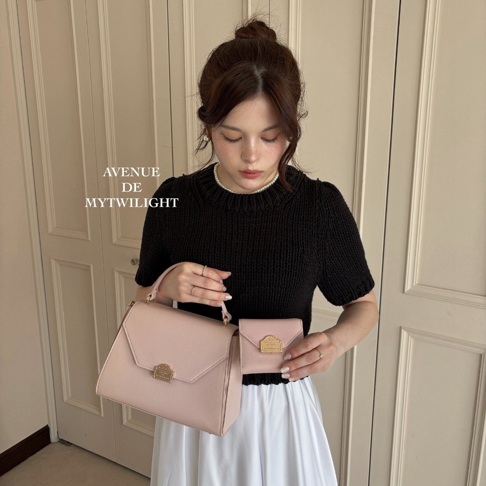 🇯🇵日本 my twilight 浪漫巴黎金屬扣式梯形肩背包｜手提/側背/斜背包 小眾品牌♡不撞款~-規格圖9