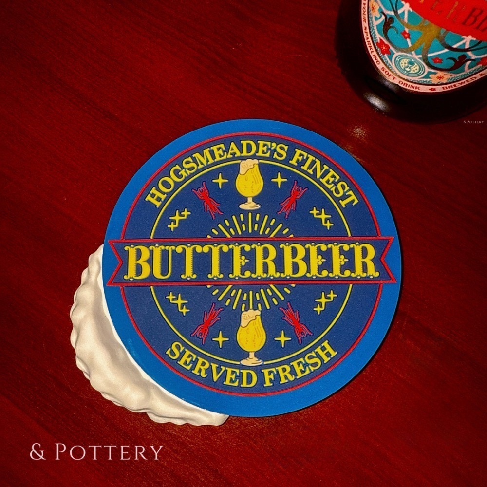 🇯🇵日本 Mahou Dokoro 限定 奶油啤酒杯墊 Butterbeer 哈利波特 Harry Potter-細節圖2