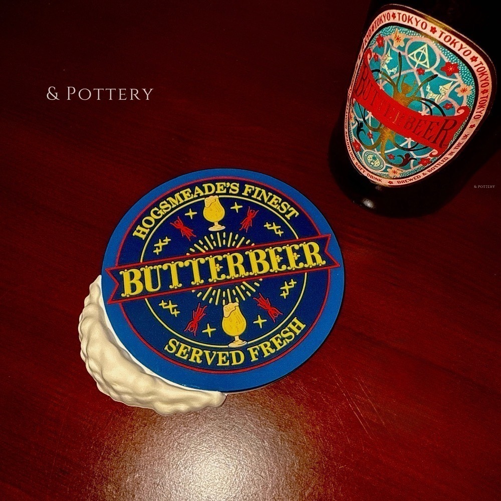 🔥現貨 🇯🇵日本 Mahou Dokoro 奶油啤酒杯墊 Butterbeer 哈利波特 Harry Potter-細節圖3