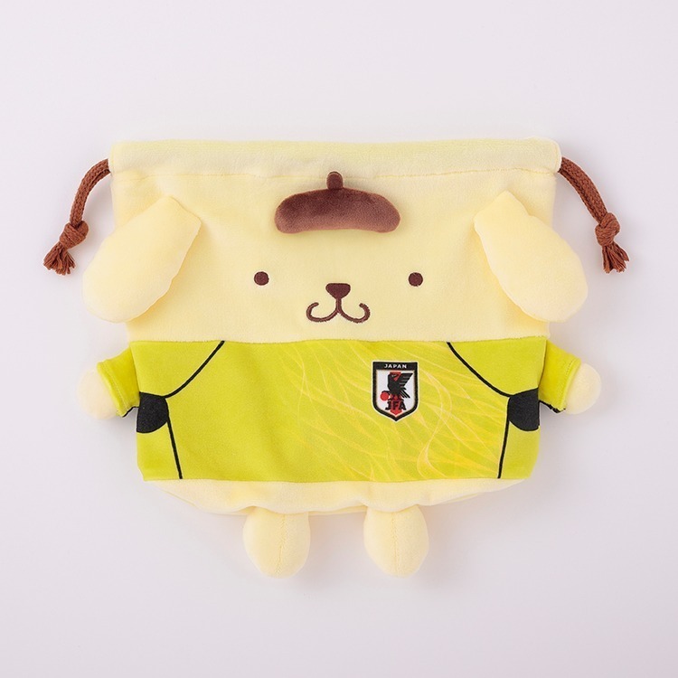🇯🇵日本國家足球隊 × Sanrio 三麗鷗聯名球衣坐姿造型束口袋 Kitty 大耳狗 布丁狗 美樂蒂 酷洛米 漢頓-規格圖6