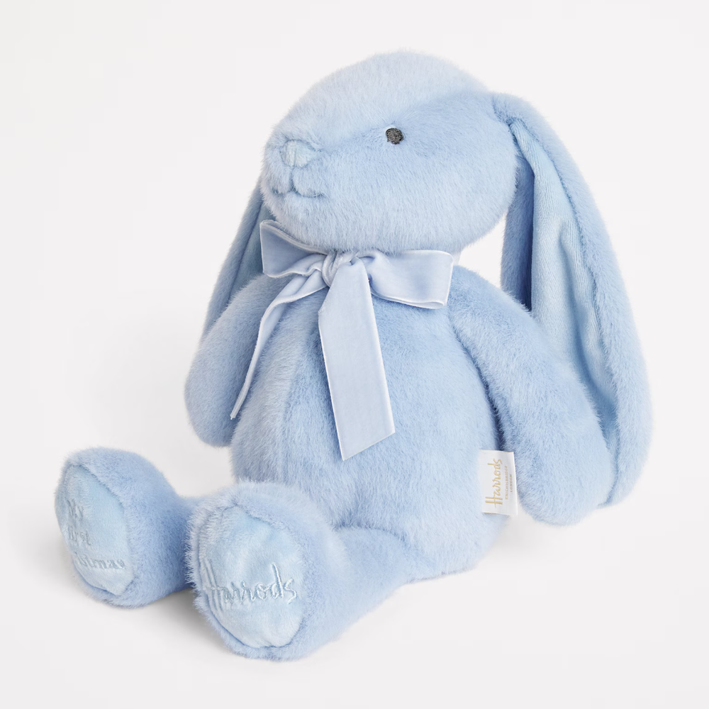 🇬🇧英國 Harrods 哈洛德聖誕長耳兔玩偶 粉、藍 My First Christmas Bunny 兔子 絨毛-細節圖3