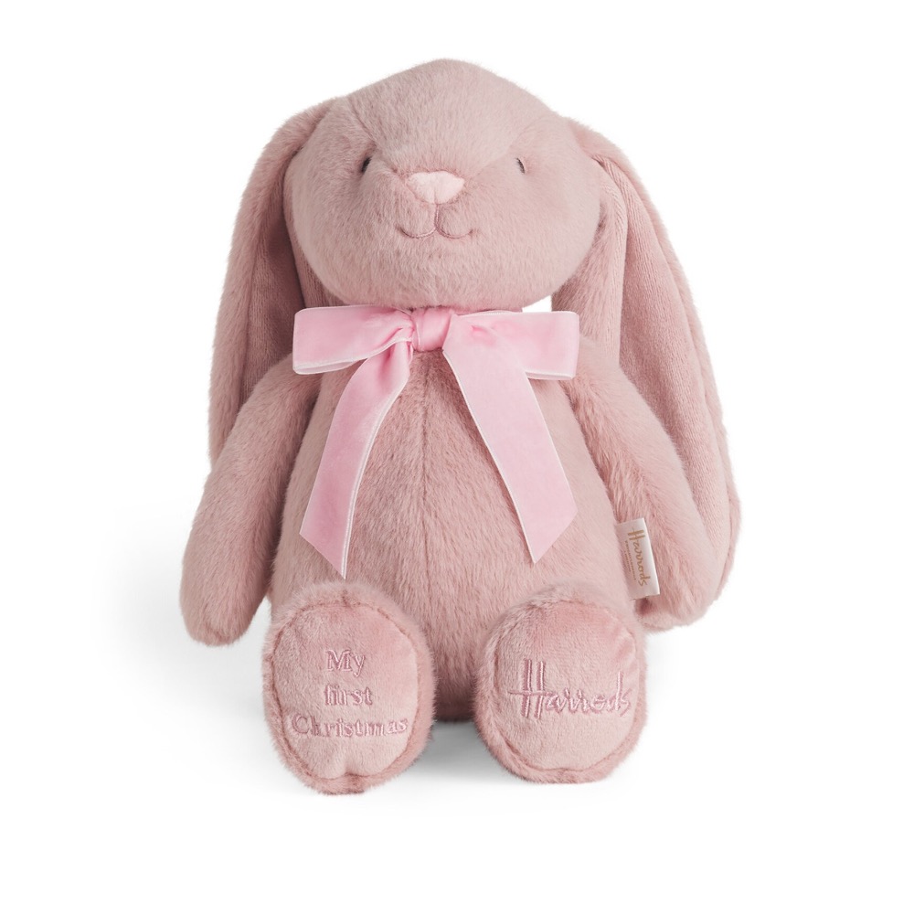 🇬🇧英國 Harrods 哈洛德聖誕長耳兔玩偶 粉、藍 My First Christmas Bunny 兔子 絨毛-規格圖5
