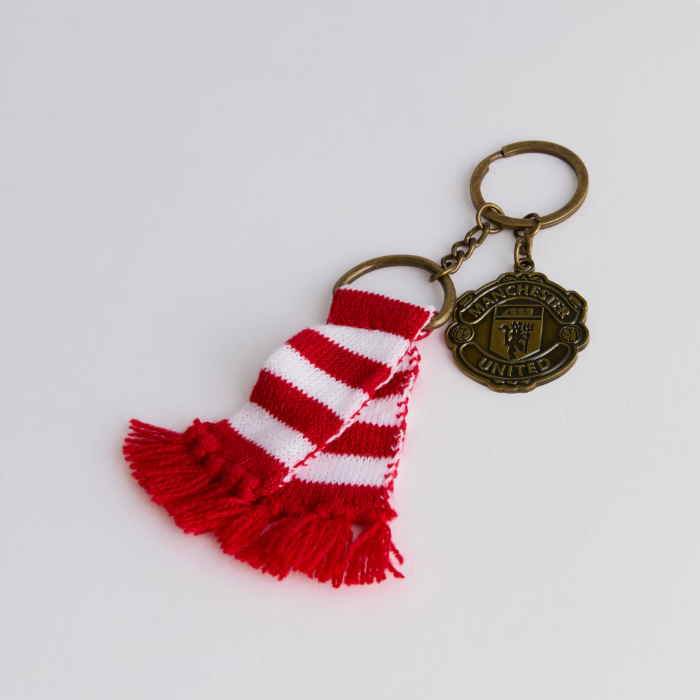Manchester United 曼聯隊徽紅白圍巾金屬鑰匙圈 英超 曼徹斯特聯足球俱樂部-細節圖2