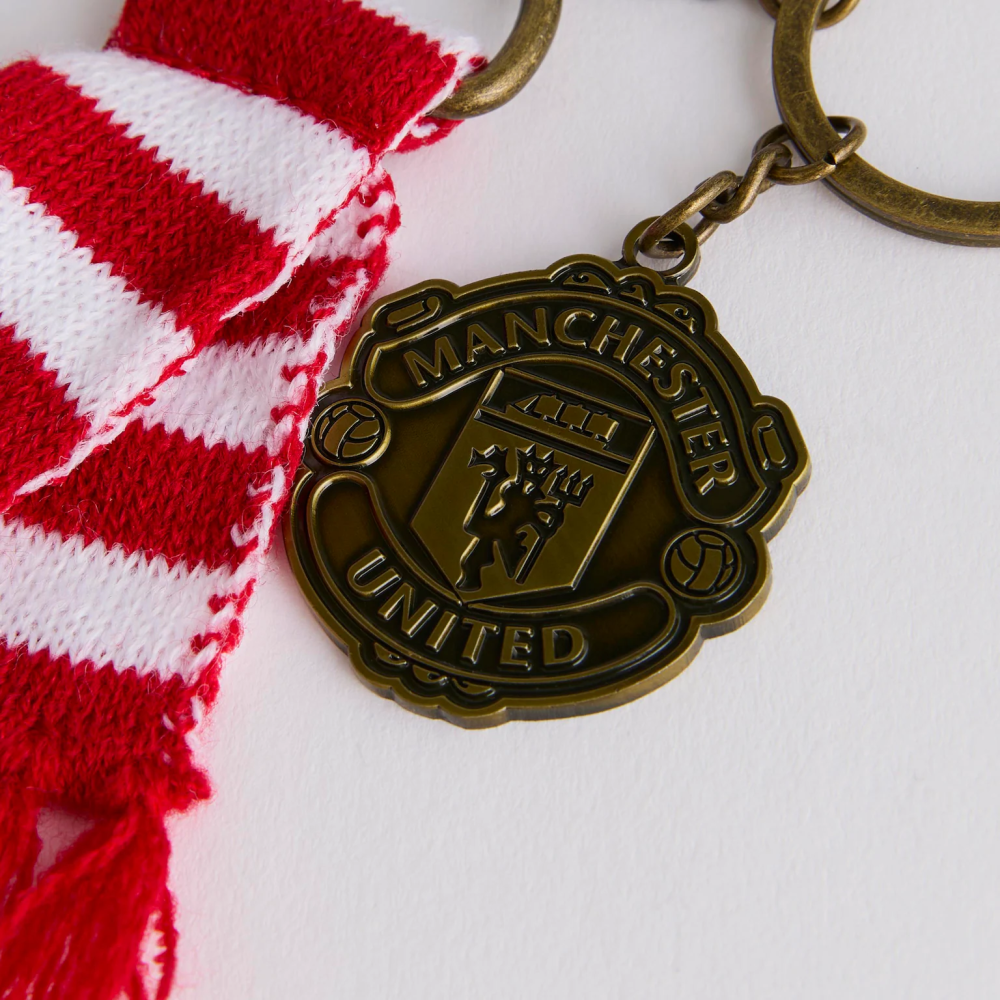 Manchester United 曼聯隊徽紅白圍巾金屬鑰匙圈 英超 曼徹斯特聯足球俱樂部-細節圖3