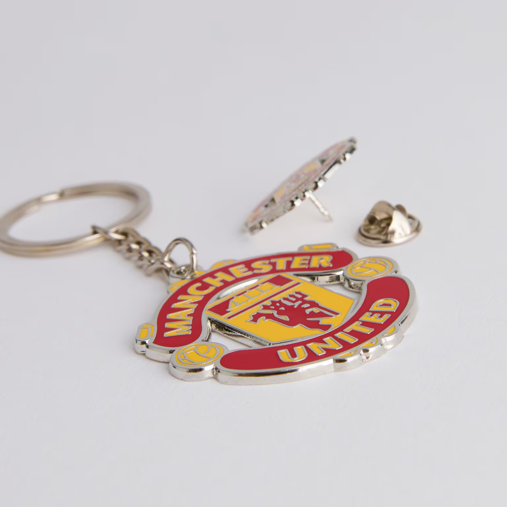 Manchester United 曼聯隊徽鑰匙圈+徽章禮盒組 英超 曼徹斯特聯足球俱樂部-細節圖3