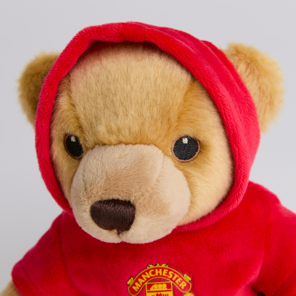 Manchester United 曼聯隊徽帽T小熊玩偶 絨毛娃娃 英超 曼徹斯特聯足球俱樂部-細節圖3