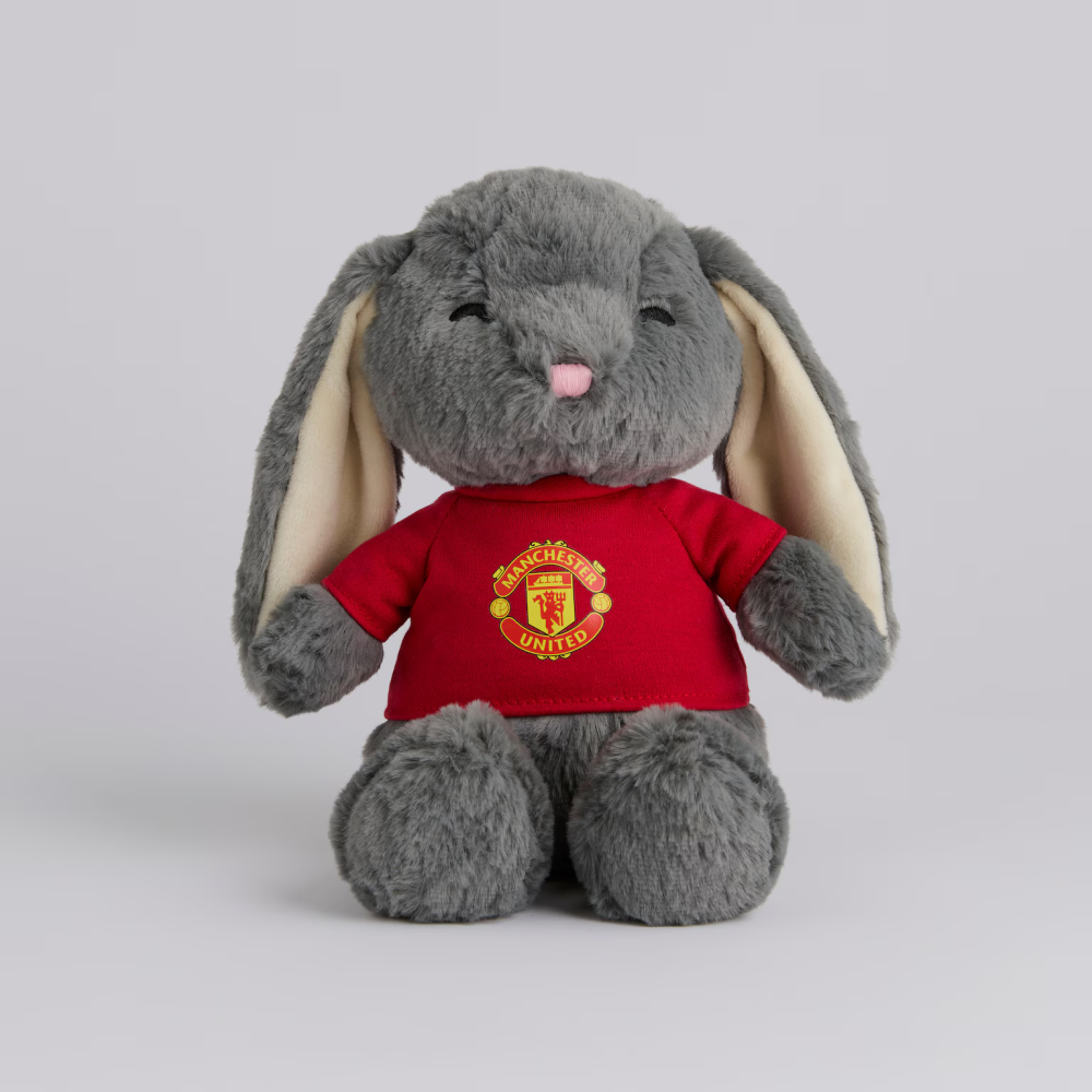 Manchester United 曼聯隊徽長耳兔玩偶 垂耳兔 兔子 絨毛娃娃 英超 曼徹斯特聯足球俱樂部-細節圖2