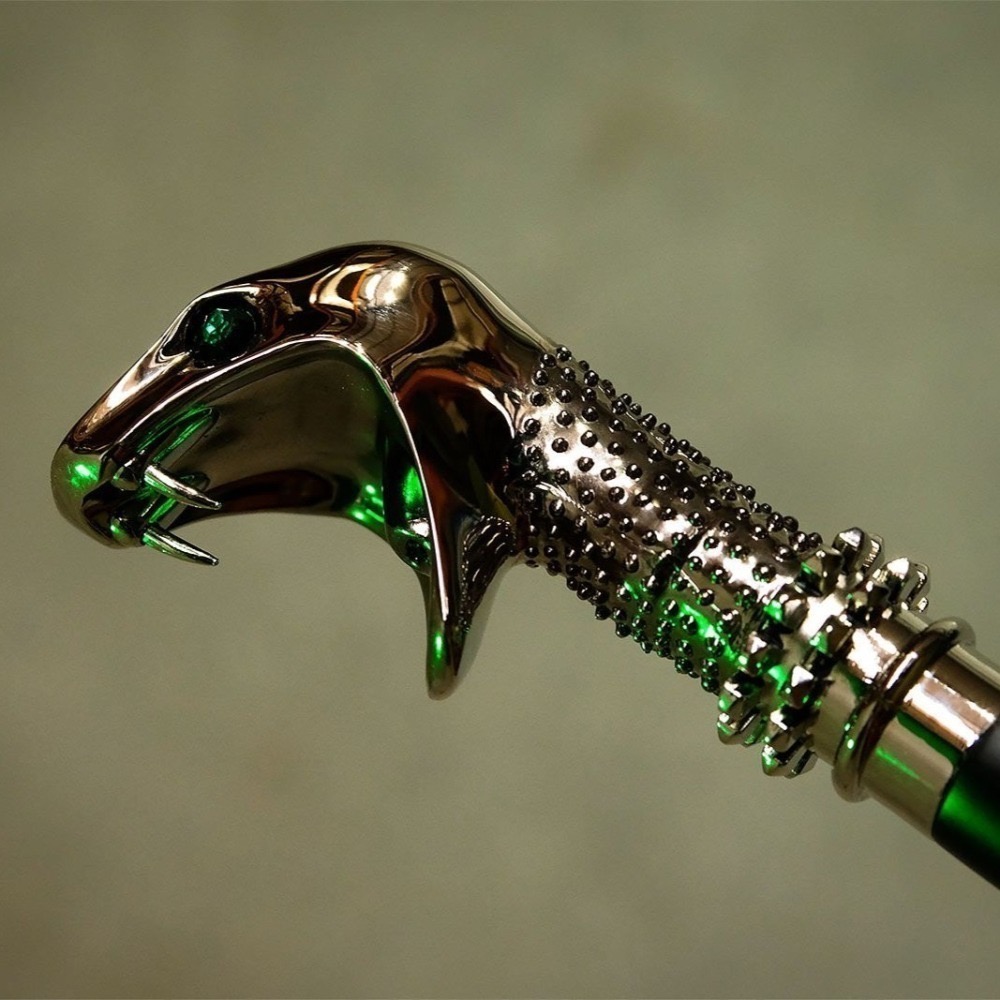 Harry Potter × Noble Collection 魯休斯·馬份的手杖 魔杖 蛇像拐杖 哈利波特周邊-細節圖3