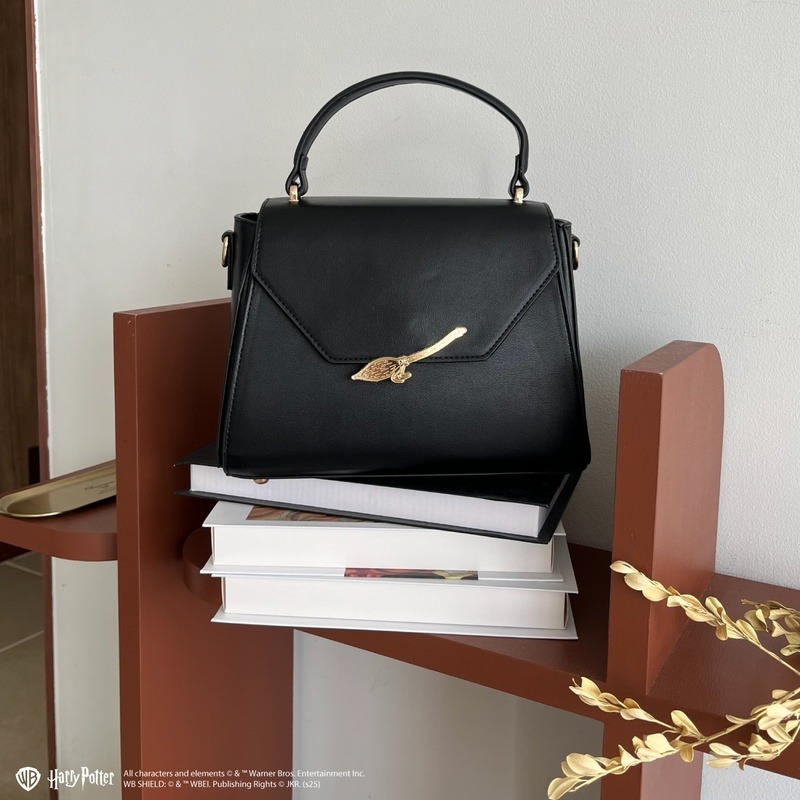 Harry Potter × my twilight 魔法掃帚金屬扣式梯形肩背包｜手提/側背/斜背包 哈利波特周邊-細節圖10