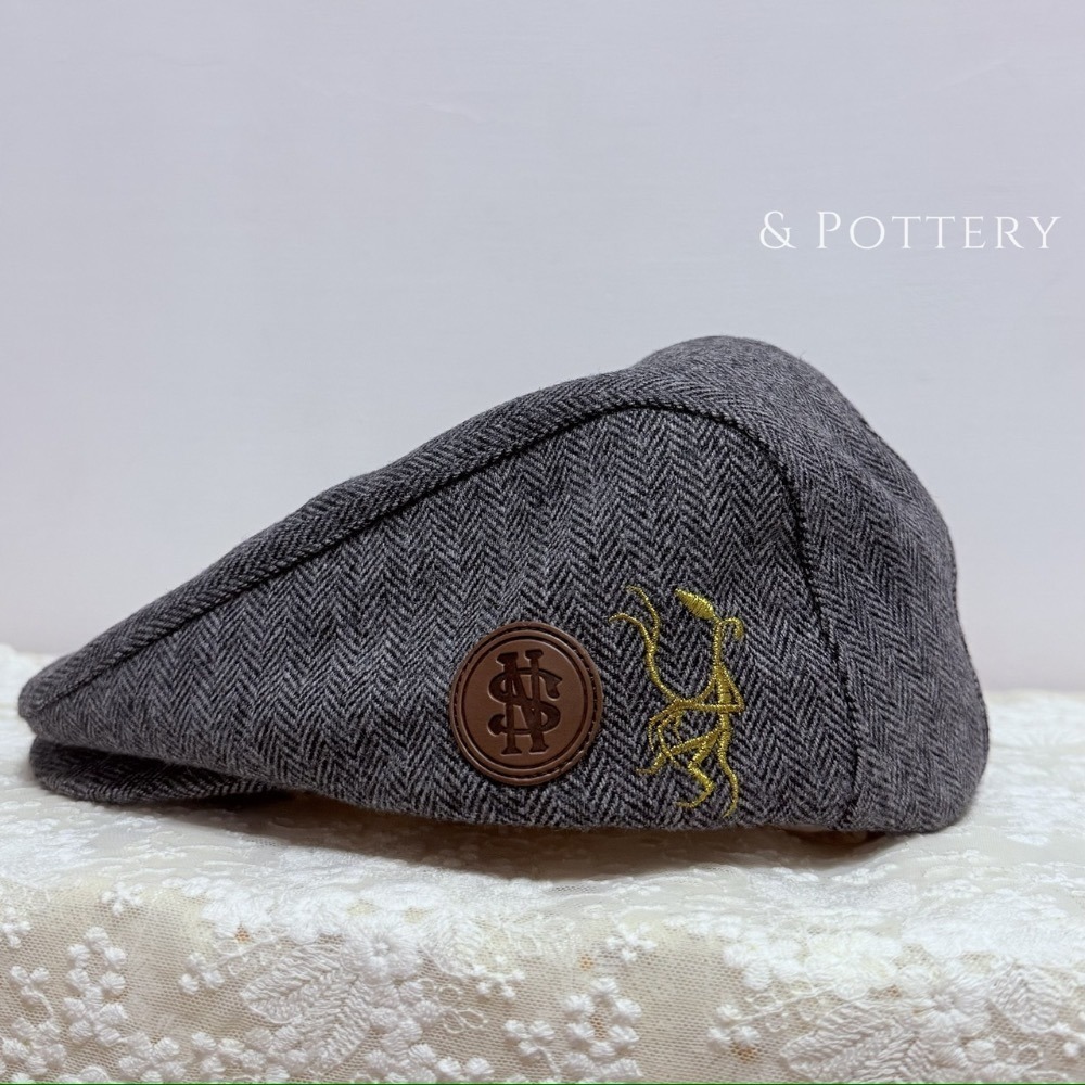 🇯🇵日本 USJ大阪環球影城 紐特縮寫木精刺繡英式鴨舌帽 報童帽 扁帽 Harry Potter 哈利波特-細節圖2