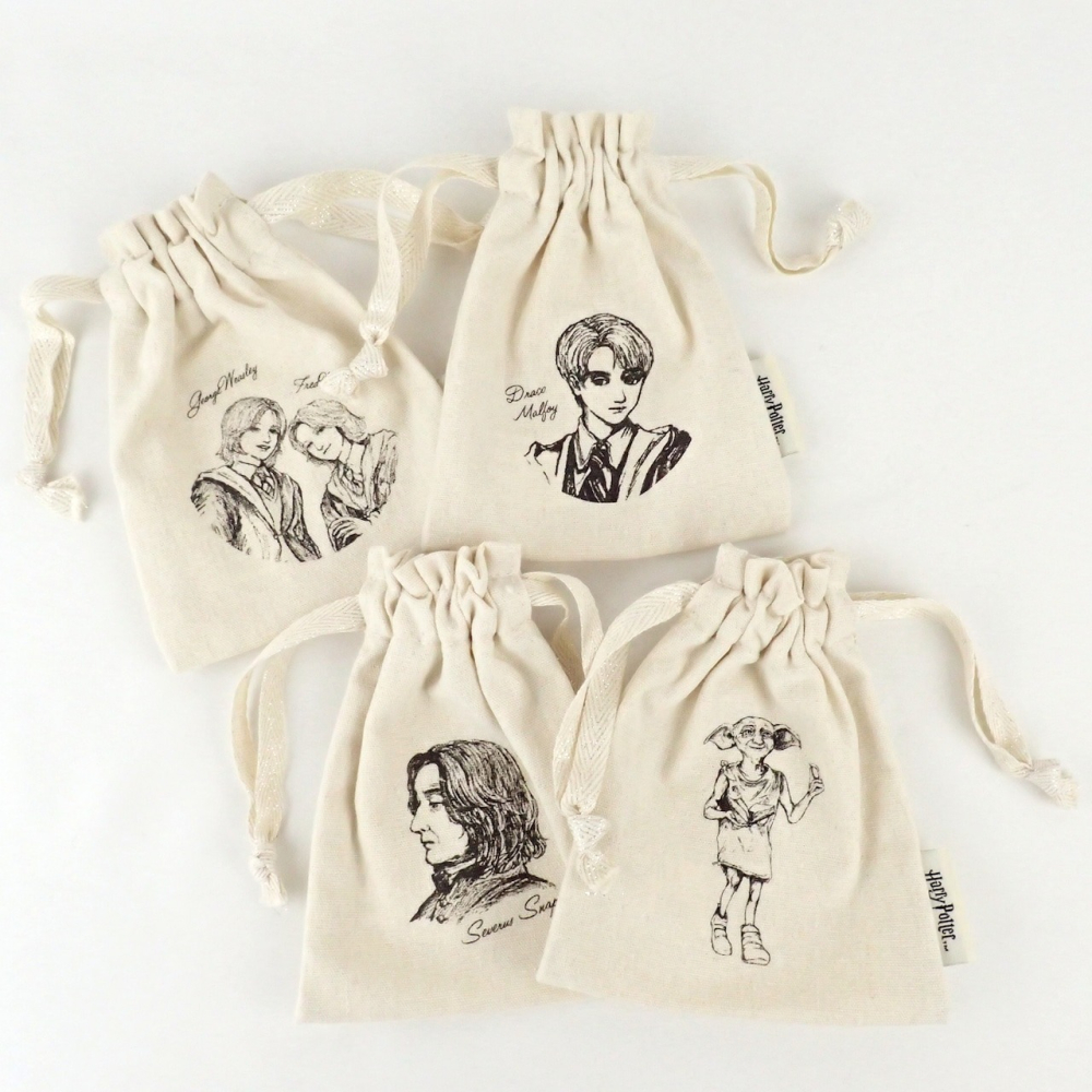 Harry Potter × Flapper 哈利波特素描手繪風棉質束口袋/抽繩包 怪獸與牠們的產地 玻璃獸 貓頭鷹-細節圖3
