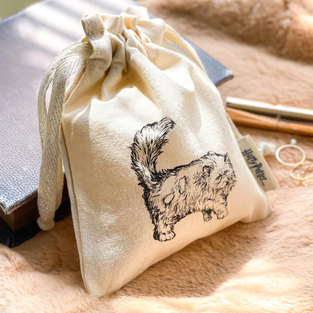 Harry Potter × Flapper 哈利波特素描手繪風棉質束口袋/抽繩包 怪獸與牠們的產地 玻璃獸 貓頭鷹-細節圖5