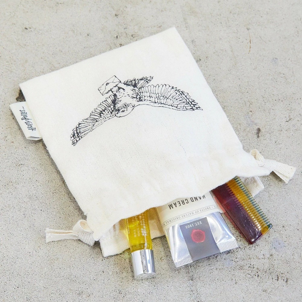 Harry Potter × Flapper 哈利波特手繪風棉質束口袋 抽繩包 收納袋 怪獸與牠們的產地 玻璃獸 貓頭鷹-細節圖8