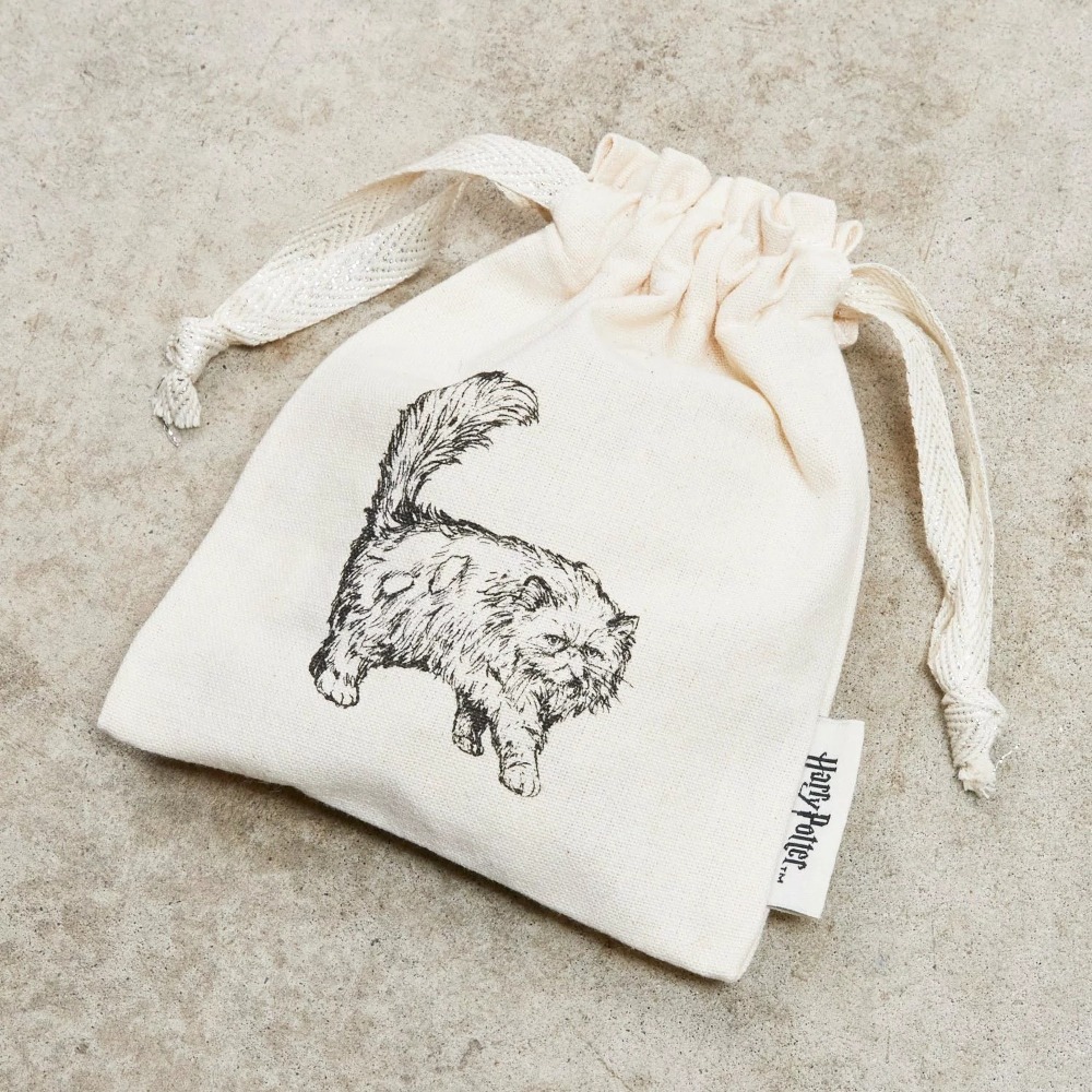 Harry Potter × Flapper 哈利波特素描手繪風棉質束口袋/抽繩包 怪獸與牠們的產地 玻璃獸 貓頭鷹-規格圖11