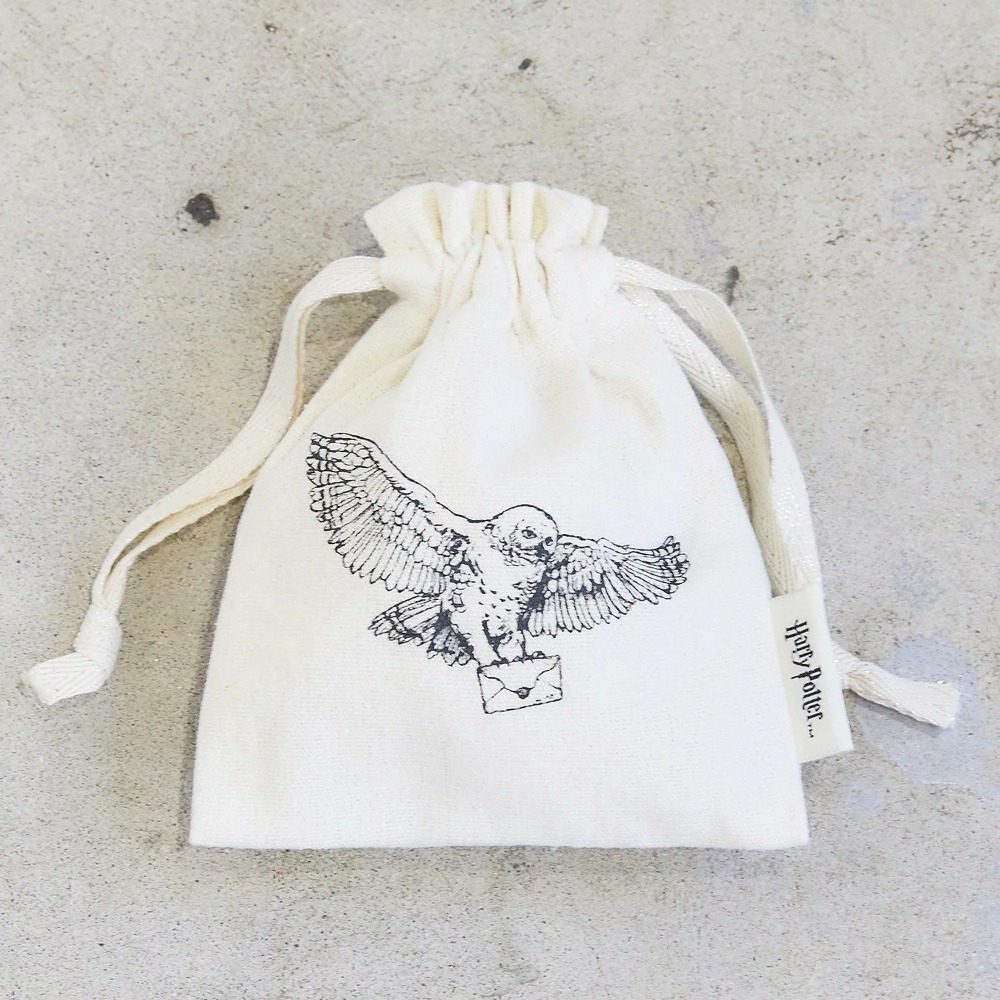 Harry Potter × Flapper 哈利波特手繪風棉質束口袋 抽繩包 收納袋 怪獸與牠們的產地 玻璃獸 貓頭鷹-規格圖11