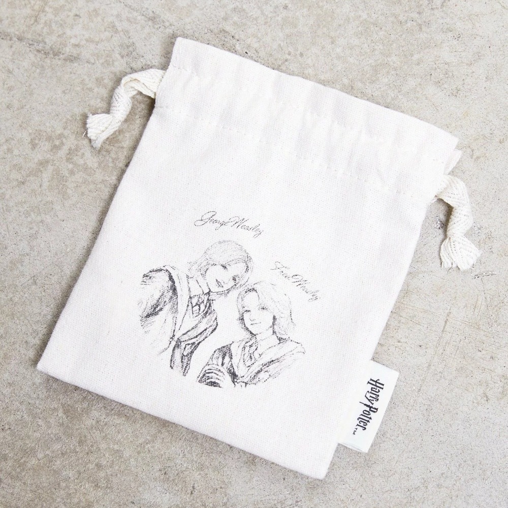 Harry Potter × Flapper 哈利波特素描手繪風棉質束口袋/抽繩包 怪獸與牠們的產地 玻璃獸 貓頭鷹-規格圖11