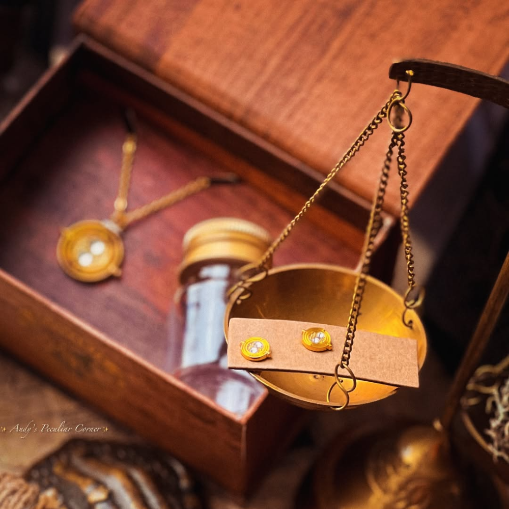 🇬🇧英國 哈利波特 時光器項鍊+耳環收藏禮盒 Harry Potter-細節圖2