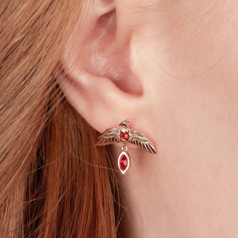 🇬🇧英國 哈利波特 925純銀水晶耳環-雷文克勞冠冕、鳳凰佛客使 Harry Potter-細節圖3