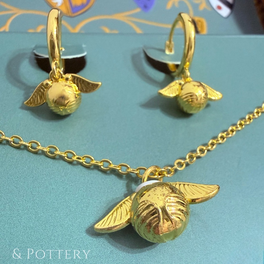 🇬🇧英國 哈利波特 魁地奇金探子項鍊+耳環收藏禮盒 Harry Potter-細節圖9