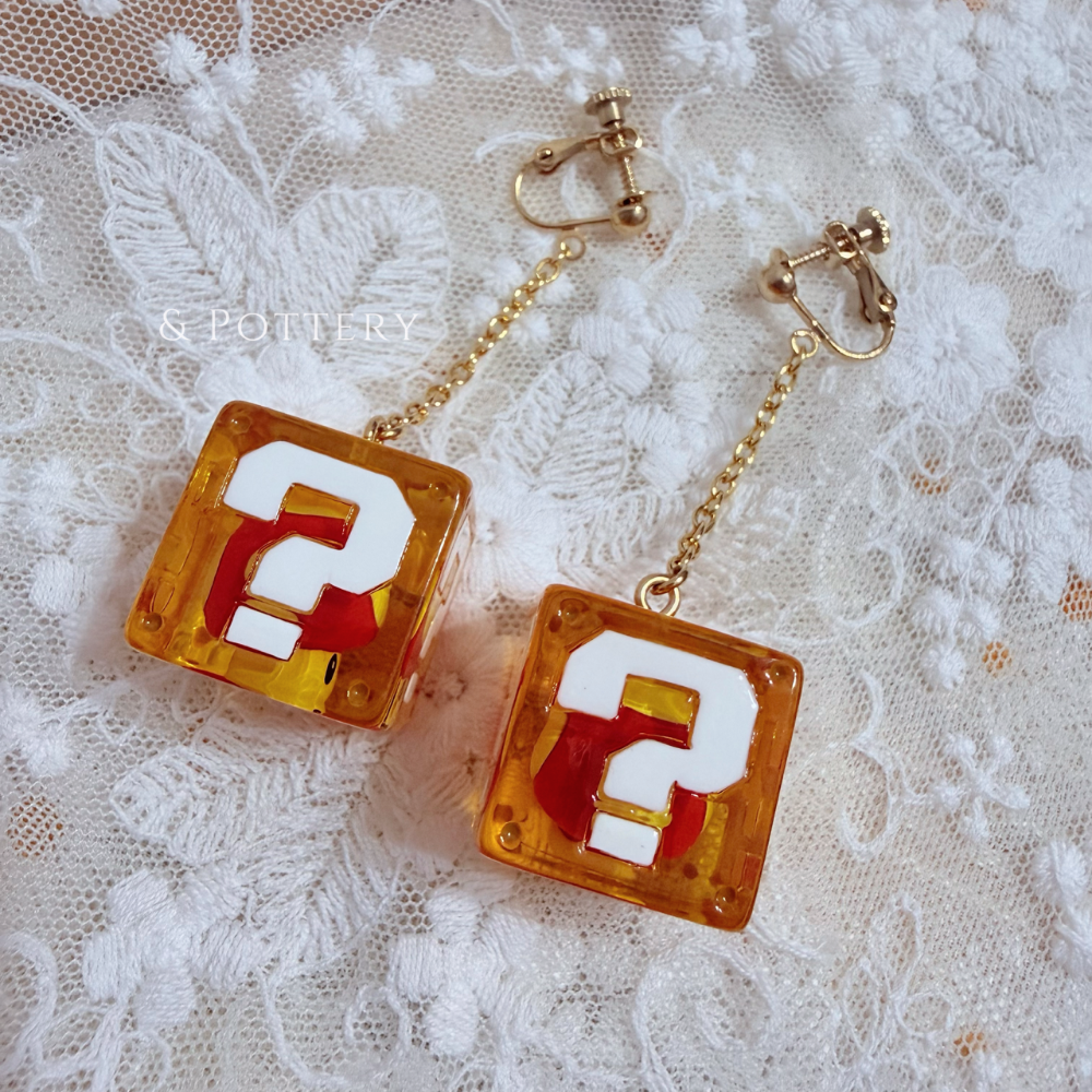 🇯🇵日本 USJ大阪環球影城 超級瑪利歐夾式耳環-無敵星星、問號磚塊、嘿呵、庫巴 & 庫巴二世 超級任天堂世界-細節圖4