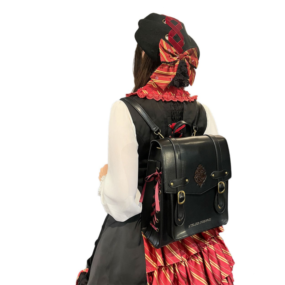 Harry Potter × ATELIER PIERROT 霍格華茲校徽緞帶劍橋後背包｜側背/斜背/劍橋包 哈利波特-細節圖5