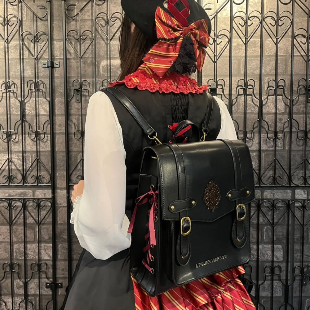 Harry Potter × ATELIER PIERROT 霍格華茲校徽緞帶劍橋後背包｜側背/斜背/劍橋包 哈利波特-細節圖2