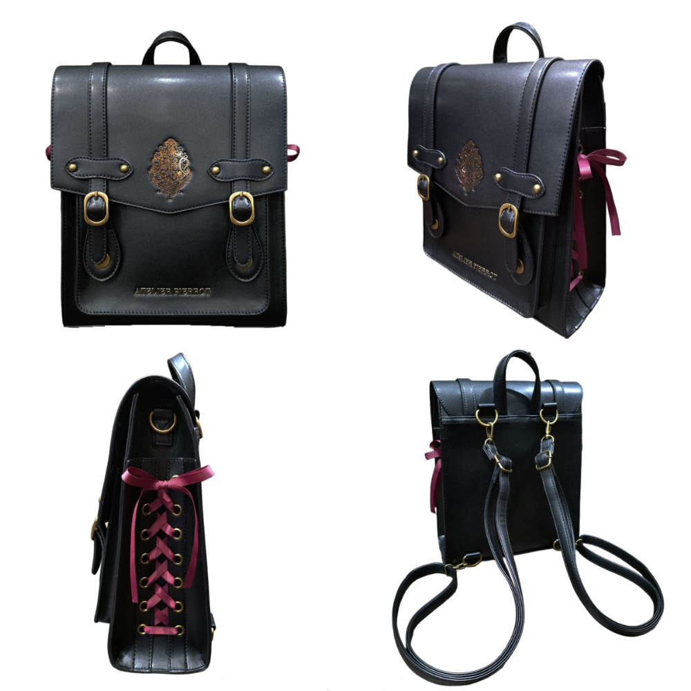 Harry Potter × ATELIER PIERROT 霍格華茲校徽緞帶劍橋後背包｜側背/斜背/劍橋包 哈利波特-規格圖11