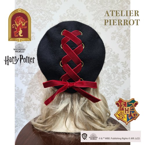 Harry Potter × ATELIER PIERROT 學院絲絨綁帶貝雷帽 蝴蝶結可拆 哈利波特聯名 貝蕾帽-細節圖2