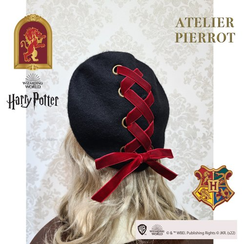 Harry Potter × ATELIER PIERROT 學院絲絨綁帶貝雷帽 蝴蝶結可拆 哈利波特聯名 貝蕾帽-細節圖3