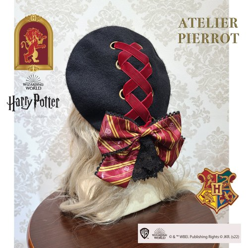 Harry Potter × ATELIER PIERROT 學院絲絨綁帶貝雷帽 蝴蝶結可拆 哈利波特聯名 貝蕾帽-規格圖7