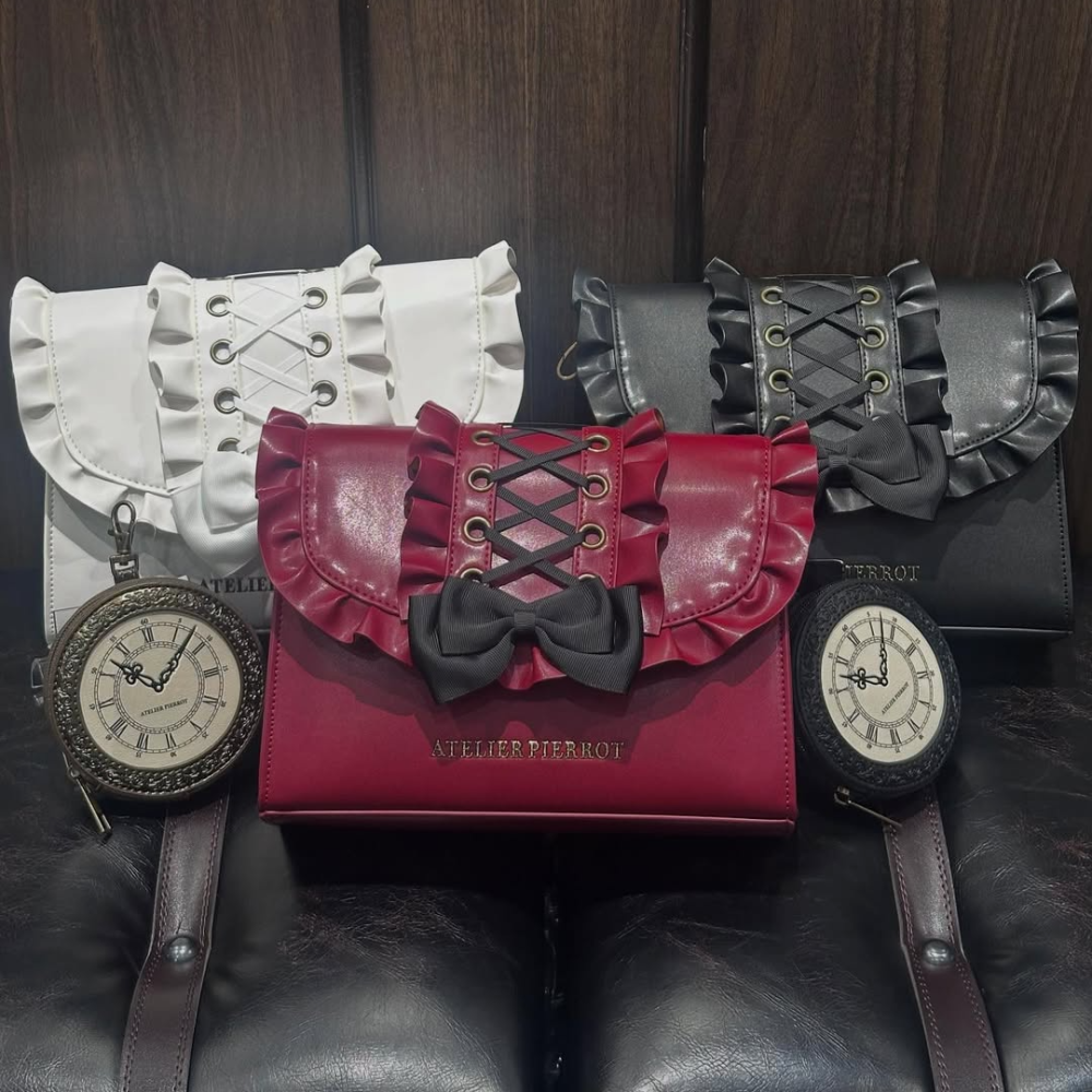 🇯🇵日本 ATELIER PIERROT 古典魅惑緞帶荷葉飾邊側肩背包｜肩背/側背/斜背包 宮廷風 古典蘿莉塔-細節圖9