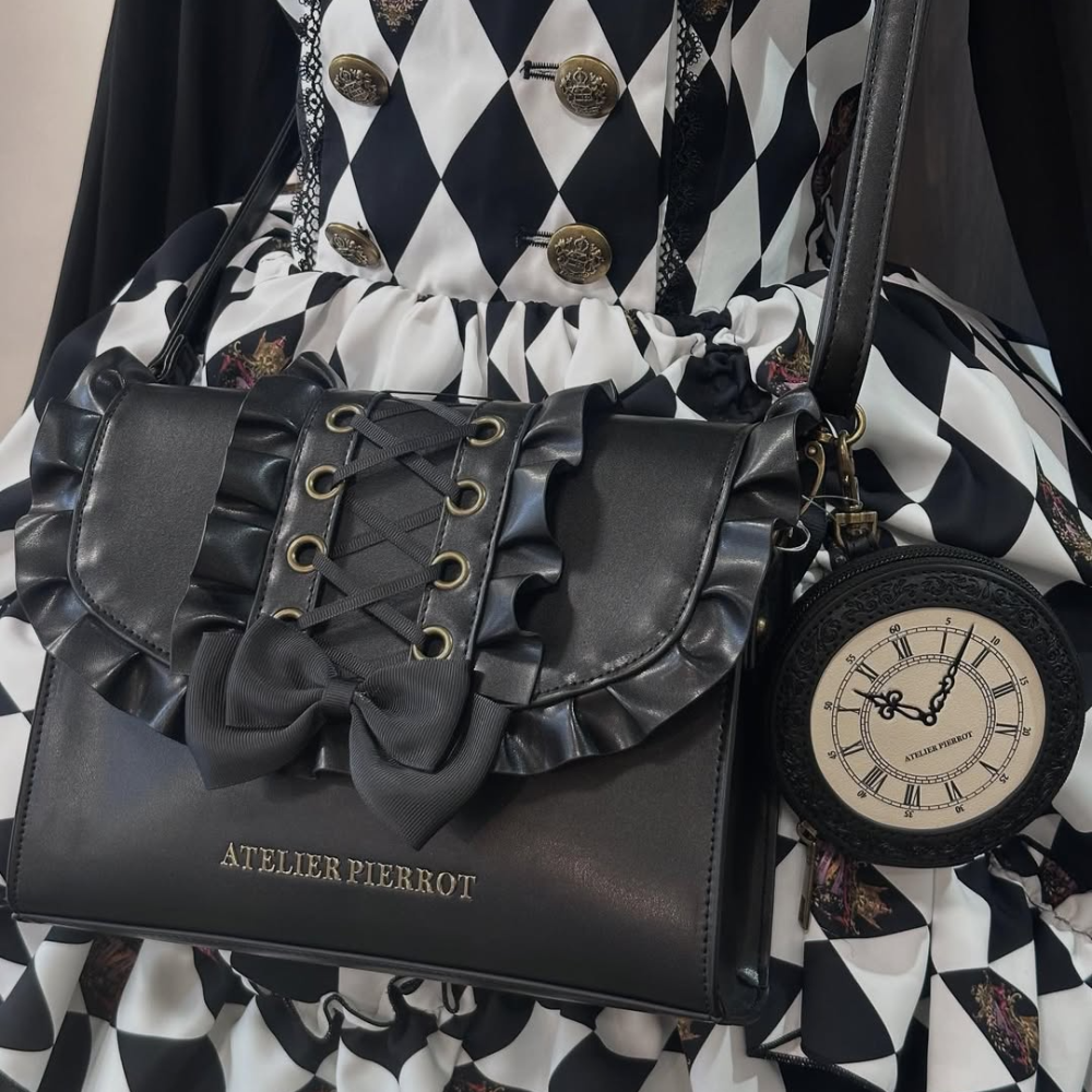 🇯🇵日本 ATELIER PIERROT 古典魅惑緞帶荷葉飾邊側肩背包｜肩背/側背/斜背包 宮廷風 古典蘿莉塔-細節圖10