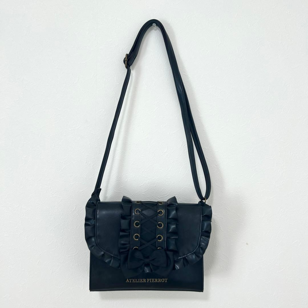 🇯🇵日本 ATELIER PIERROT 古典魅惑緞帶荷葉飾邊側肩背包｜肩背/側背/斜背包 宮廷風 古典蘿莉塔-細節圖11