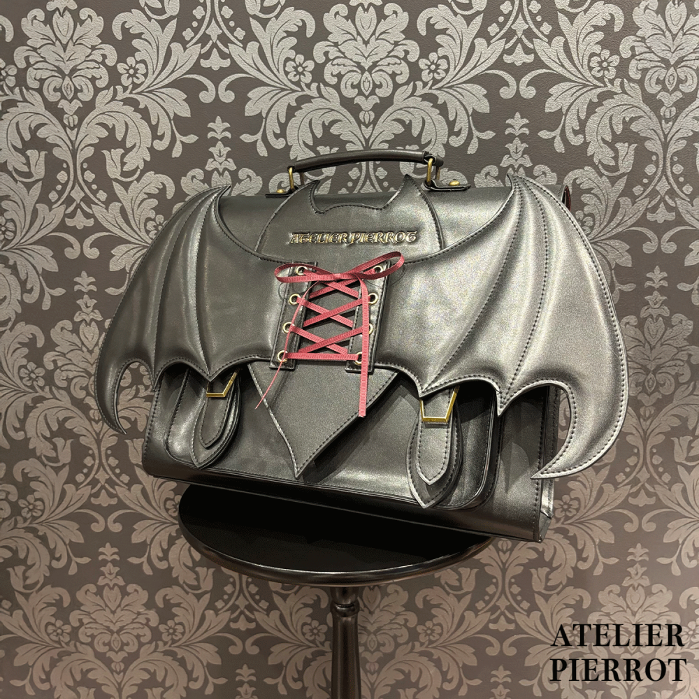 🇯🇵日本 ATELIER PIERROT 夜之墓蝙蝠翼造型側肩背包｜肩背/側背/斜背包 宮廷風 哥德蘿莉塔 蝙蝠包-細節圖3