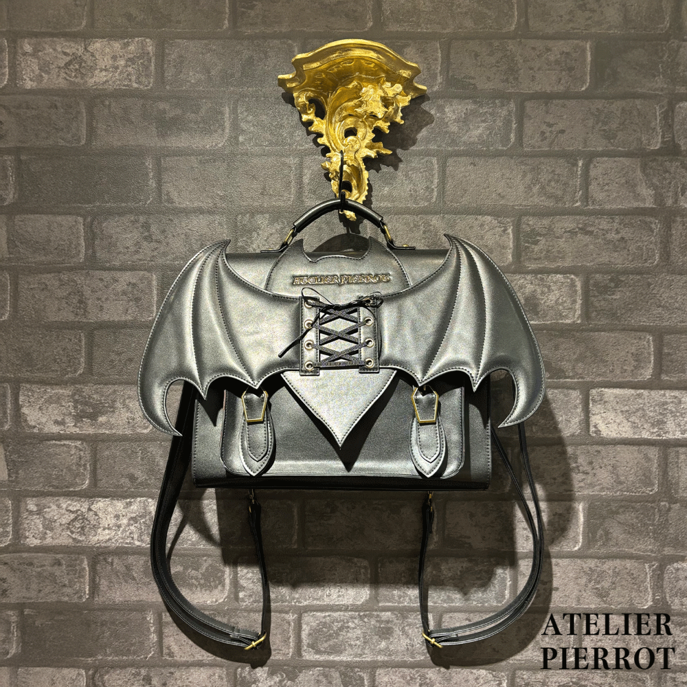 🇯🇵日本 ATELIER PIERROT 夜之墓蝙蝠翼造型側肩背包｜肩背/側背/斜背包 宮廷風 哥德蘿莉塔 蝙蝠包-規格圖11