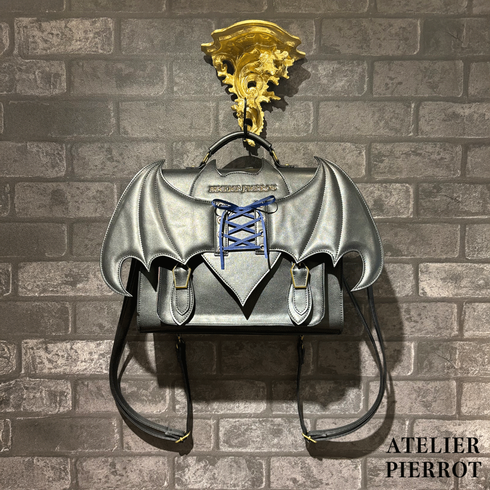 🇯🇵日本 ATELIER PIERROT 夜之墓蝙蝠翼造型側肩背包｜肩背/側背/斜背包 宮廷風 哥德蘿莉塔 蝙蝠包-規格圖11