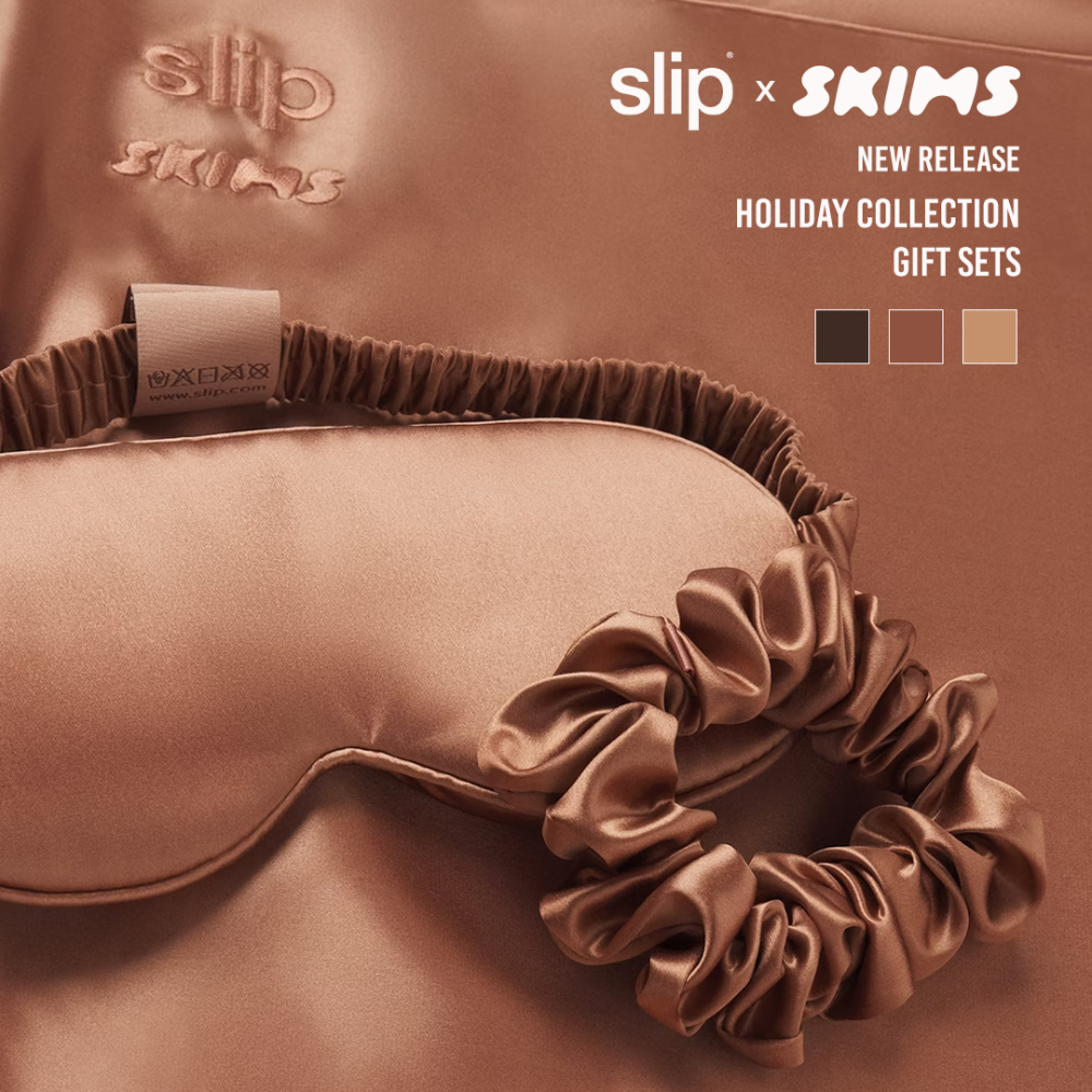 🇦🇺澳洲 slip X SKIMS 聯名 真絲髮圈 3D輪廓真絲睡眠眼罩 絲綢貴婦大腸髮圈 午休安睡 旅遊 金卡戴珊-細節圖4