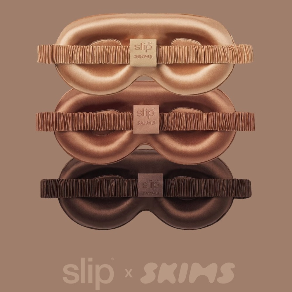 🇦🇺澳洲 slip X SKIMS 聯名 真絲髮圈 3D輪廓真絲睡眠眼罩 絲綢貴婦大腸髮圈 午休安睡 旅遊 金卡戴珊-細節圖5