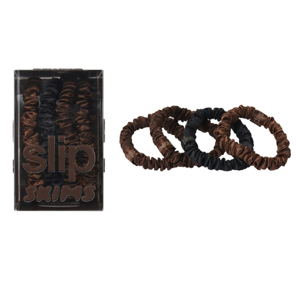 真絲髮圈 細款 4入 Deep