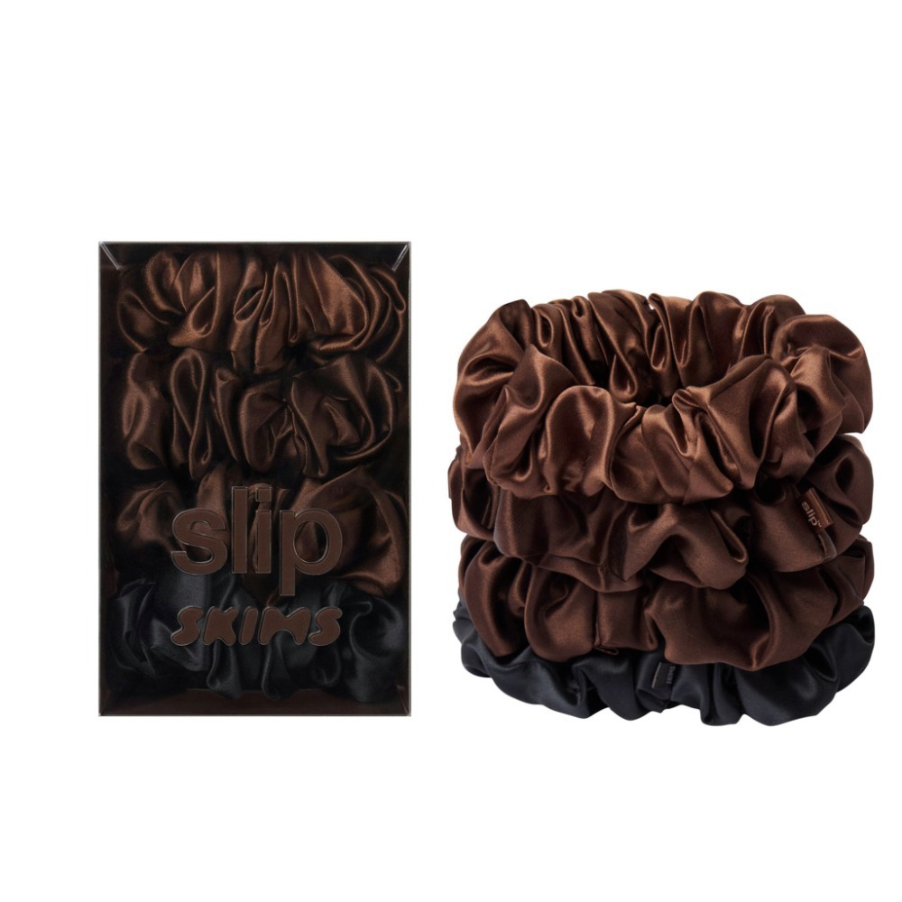 真絲髮圈 大款 4入 Deep