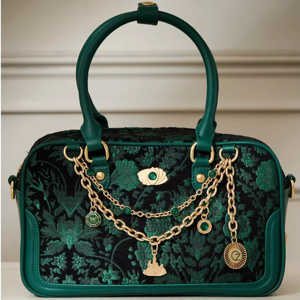 Wicked 🇺🇸美國 魔法壞女巫 奧茲國綠色花卉圖樣肩背包｜手提/側背/斜背包 Elphaba Glinda-細節圖4