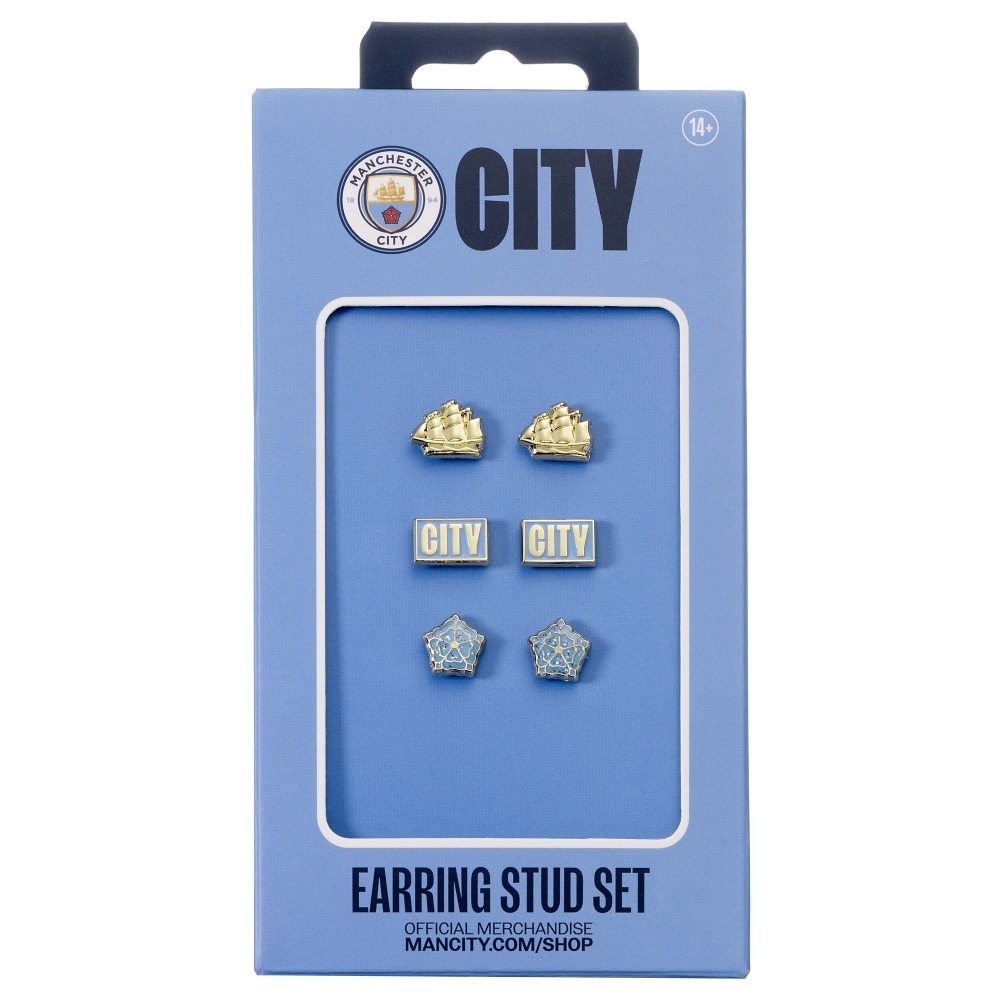 🇬🇧英國 曼徹斯特城足球俱樂部 針式耳環套組｜Manchester City 曼城 英超 足球-細節圖4