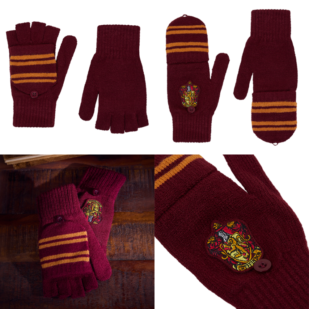 ⚡哈利波特影城 學院徽章針織翻蓋半指手套 Harry Potter 哈利波特周邊 霍格華茲-規格圖5