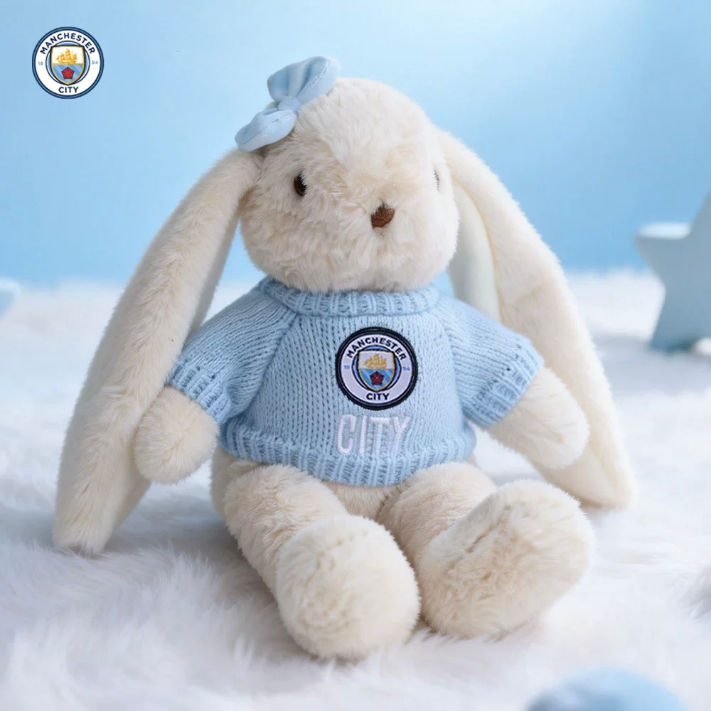 FanTown × 曼徹斯特城足球俱樂部 隊徽垂耳兔玩偶｜Manchester City 藍月亮 英超 足球 長耳兔娃娃-細節圖2