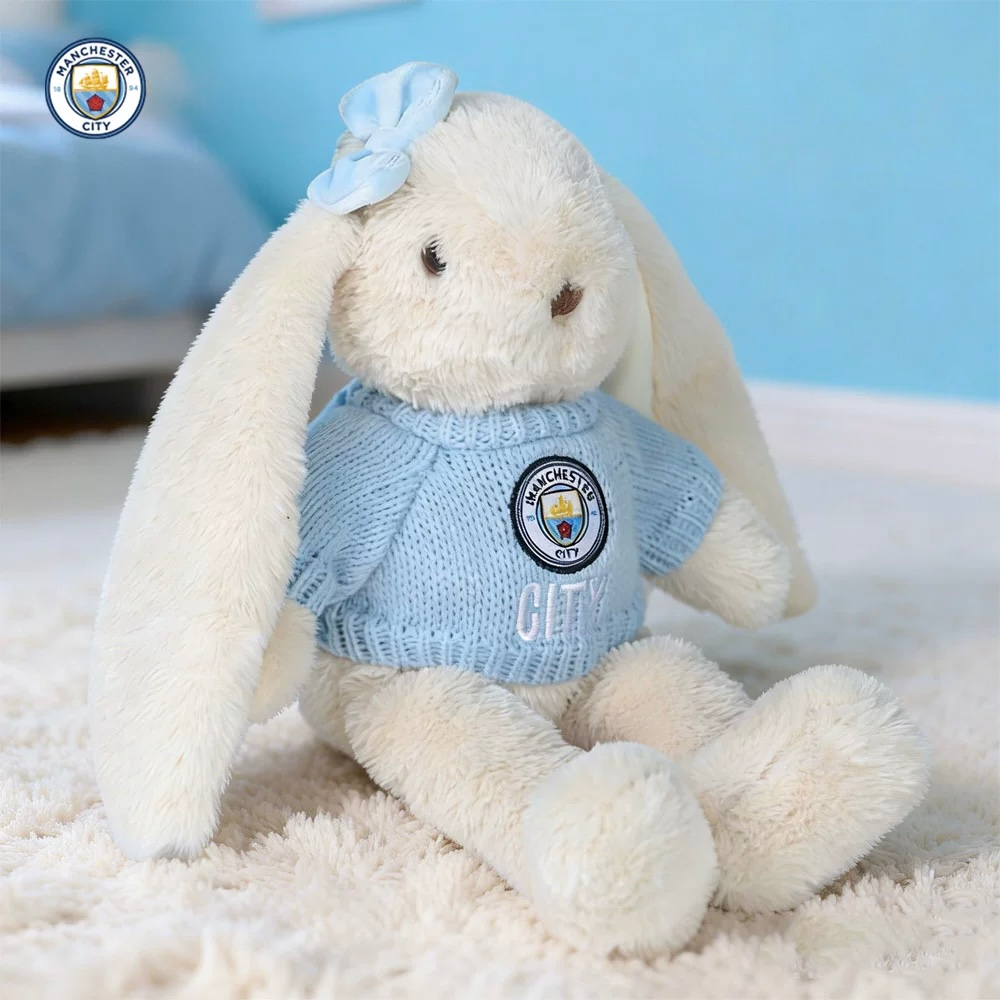 FanTown × 曼徹斯特城足球俱樂部 隊徽垂耳兔玩偶｜Manchester City 藍月亮 英超 足球 長耳兔娃娃-細節圖3