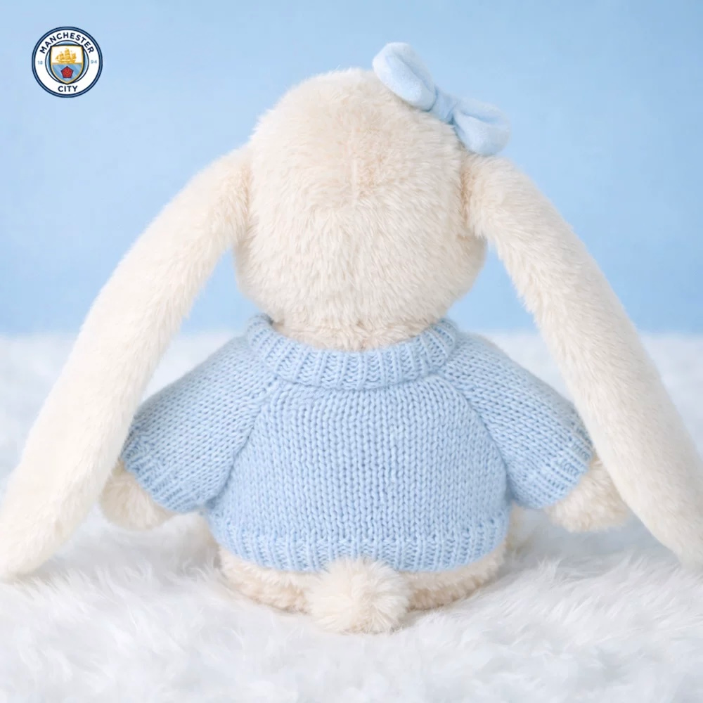 FanTown × 曼徹斯特城足球俱樂部 隊徽垂耳兔玩偶｜Manchester City 藍月亮 英超 足球 長耳兔娃娃-細節圖4
