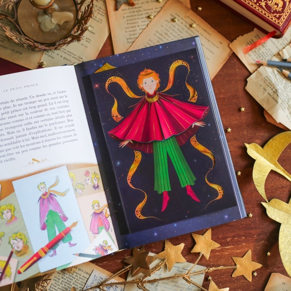 📔 MinaLima 互動機關書 小王子【英文&法文版】精裝書 The Little Prince 聖修伯里-細節圖3