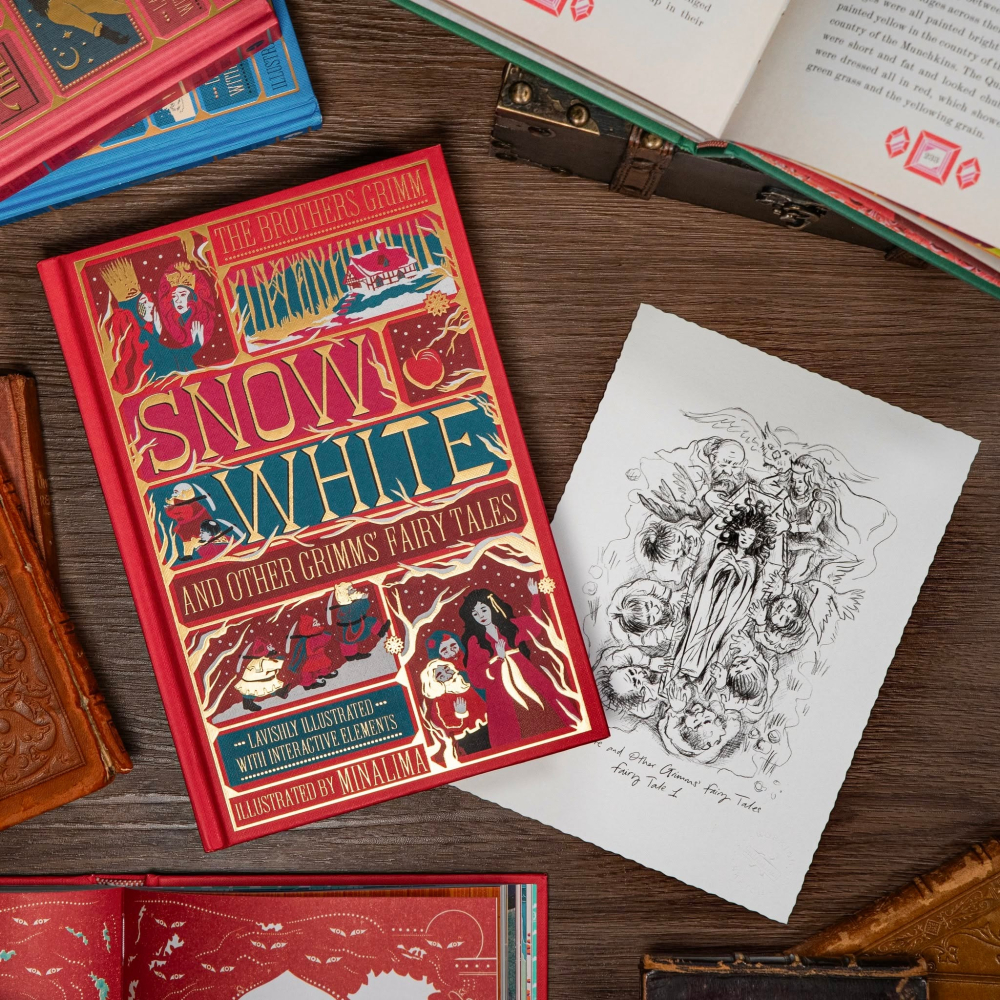 📔 MinaLima 互動機關書 白雪公主與格林童話【英文版】精裝書 Snow White