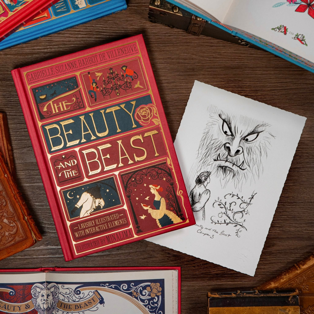 📔 MinaLima 互動機關書 美女與野獸【英文版】精裝書 The Beauty and the Beast