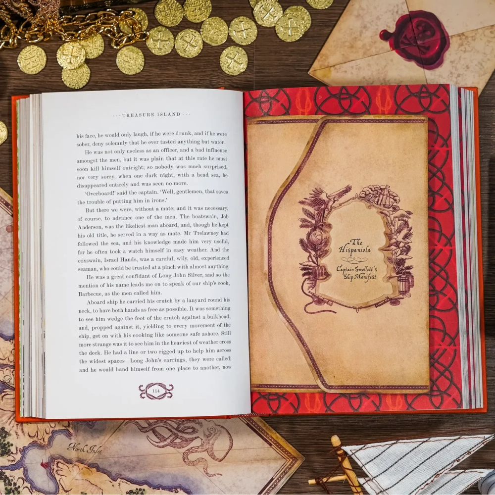 📔 MinaLima 互動機關書 金銀島【英文版】精裝書 Treasure Island Robert Louis-細節圖3